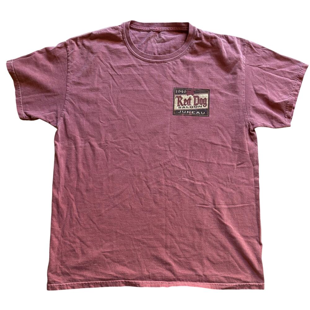 Red Dog Saloon Men’s Graphic T-Shirt Short Sleeve Juneau Alaska Bar Size Large